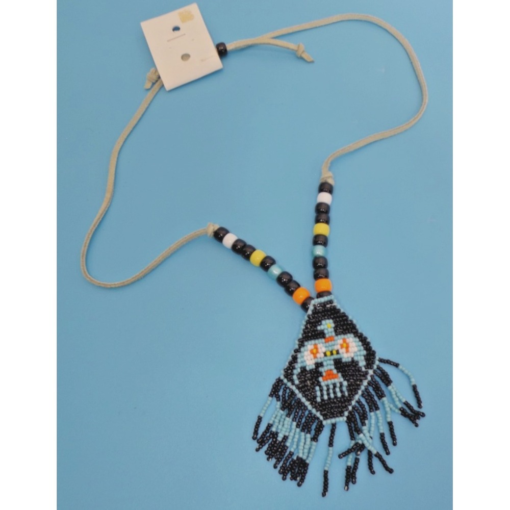 Vintage SW Style Thunderbird Hand Beaded Necklace